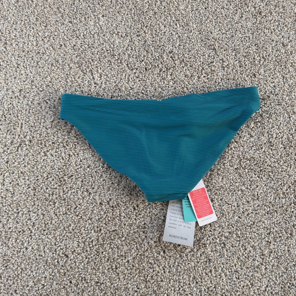 Seafolly Swim Bottom Womens 4 Blue Ribbed Textured Hipster Bikini Brief Lined - Picture 2 of 10
